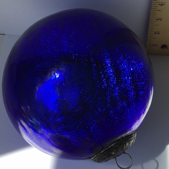 Extra Large 19” Kugel Cobalt Blue Glass Ornament - Picture 11 of 12
